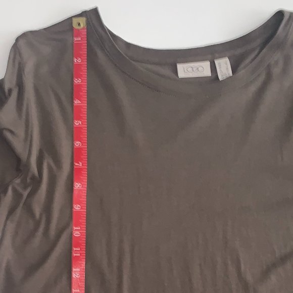 NWOT Logo Lori Goldstein Long Sleeve Dark Camo Green (Almost Brown) Shirt Sz Lg - Picture 8 of 13